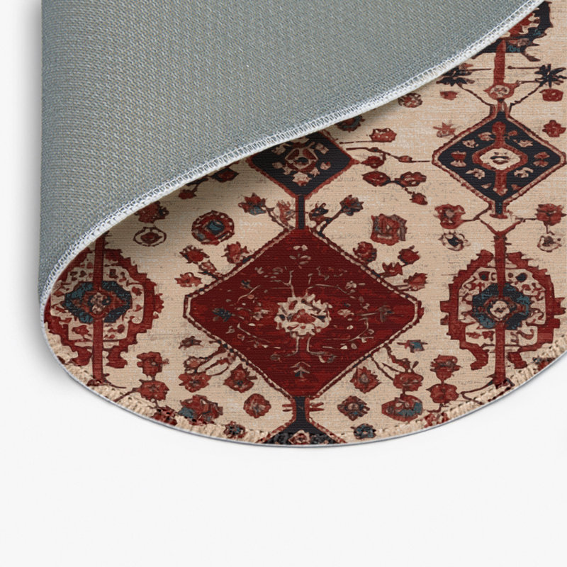 Tapis turc intérieur et extérieur brun, Rond 5 pi