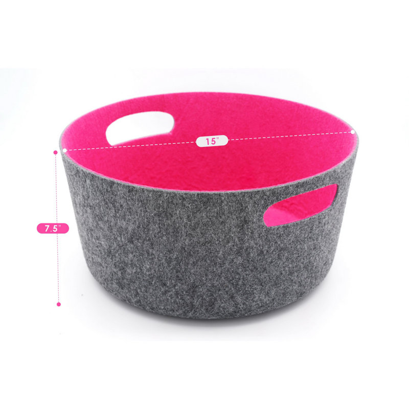 Latitude Run® Fabric Decorative Bin, Hot Pink/Gray