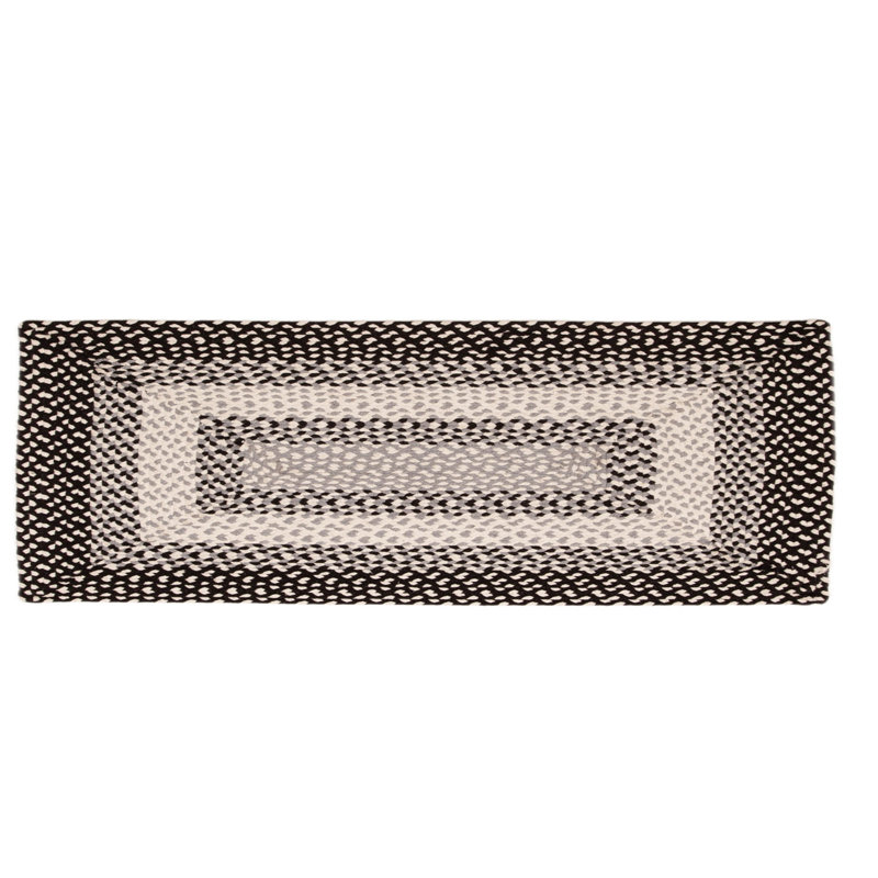 Tapis noir et blanc Waterbury Farmhouse, Tapis de couloir 2 pi x 6 pi