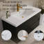 Meuble-lavabo de 107 cm avec lavabo et armoire suspendue, comptoir en résine de pierre, tiroirs à fermeture amortie, bois, préassemblé, lavabo nécessitant peu d'entretien, charnières à ouverture et fermeture en douceur et sécuritaires, fonctionnement silencieux