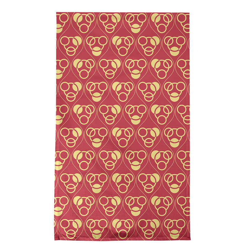 Torchon Circles and Waves, Rouge/jaune, Polyester sergé