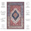 Tucson Heirloom Machine Washable Non-Slip Area Rug In Rust & Blue-1673930768