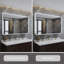 Armoire à pharmacie Aishatu 137 cm (L) x 81 cm (H) avec miroir et éclairage DEL, certifiée ETL, intensité variable, système antibuée, étagères réglables, très grand espace de rangement, bords arrondis, installation encastrée ou en saillie.-1049736034