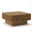 Table basse 31,52 "carrée en rotin + corde de chanvre avec fonction de rangement réglable, de style rétro naturel, pour la salle à manger, la cuisine et le salon, naturel