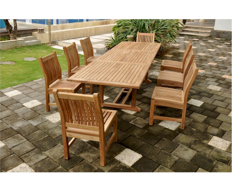 Ensemble repas 9 pièces teck Farnam