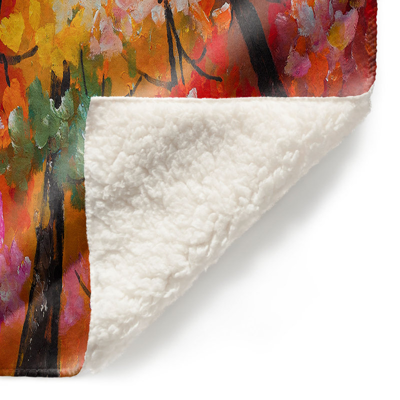 Couverture sherpa doux sapin colorée 3, l 51 po x L 60 po