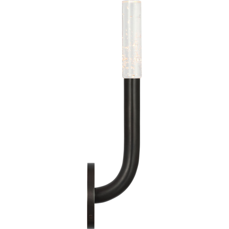 Rousseau Single Sconce with Seeded Glass, Bronze