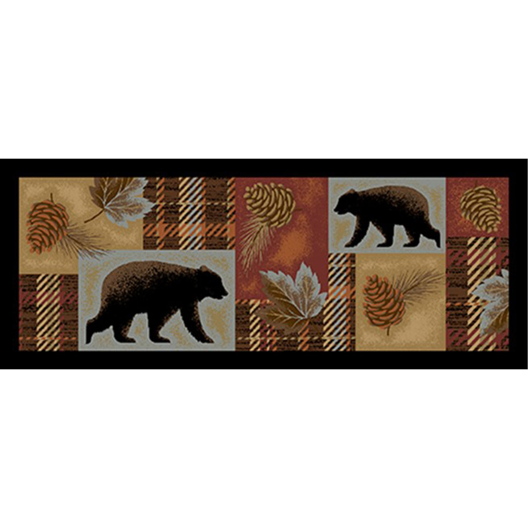 Garstang Floral Synthetic Non-Skid Kitchen Mat Millwood Pines Mat 