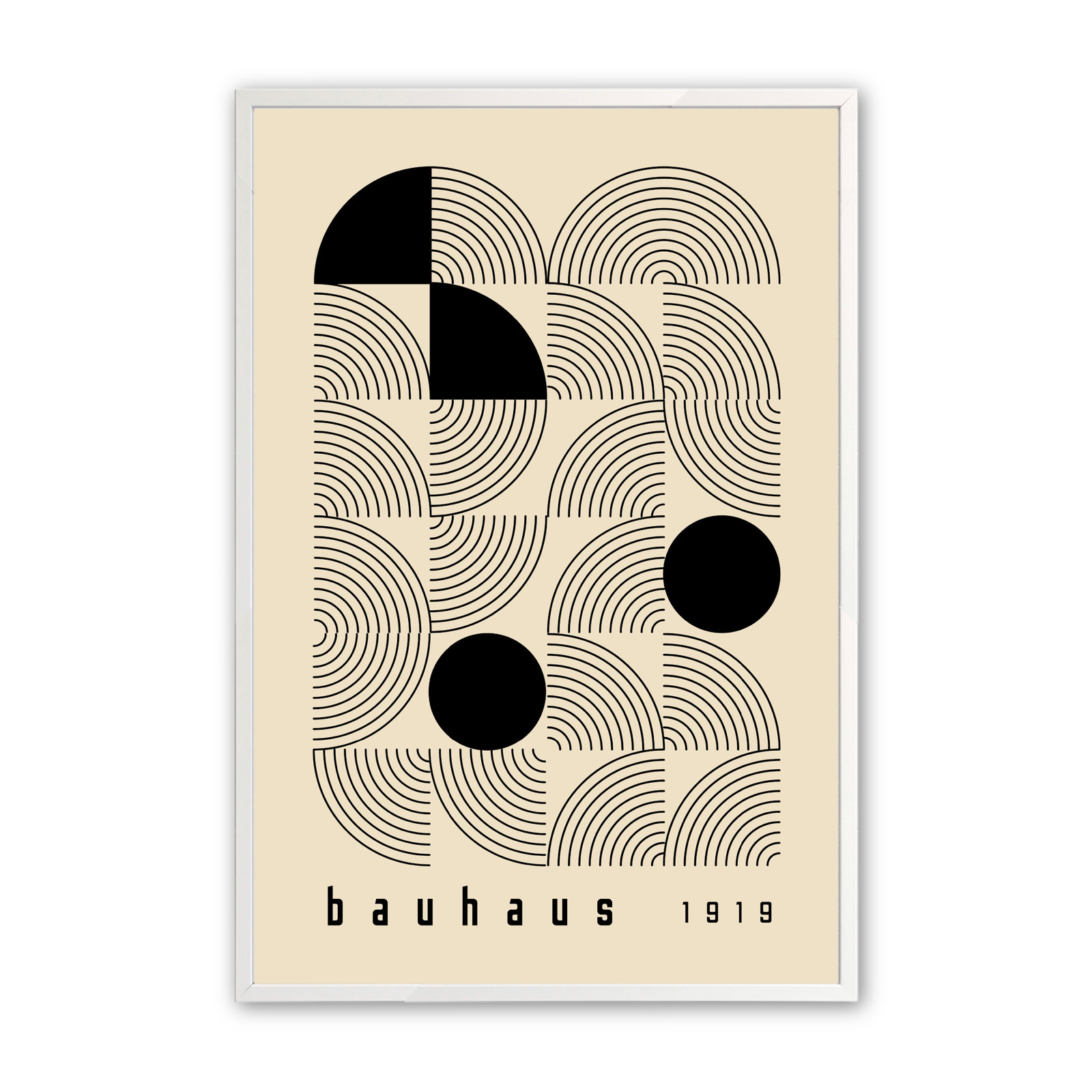 Bauhaus 1919 Print, Opaque White, 24" H x 36" W
