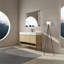 Ensemble de meuble-lavabo 48 po avec lavabo simple en résine, ensemble d'armoires de rangement modernes 3 portes, bois massif multicouche