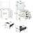 Modern Dressing Table With Spacious Drawer Storage And Led Lighted Makeup Area Matte White Vanity Lights Multiple Options