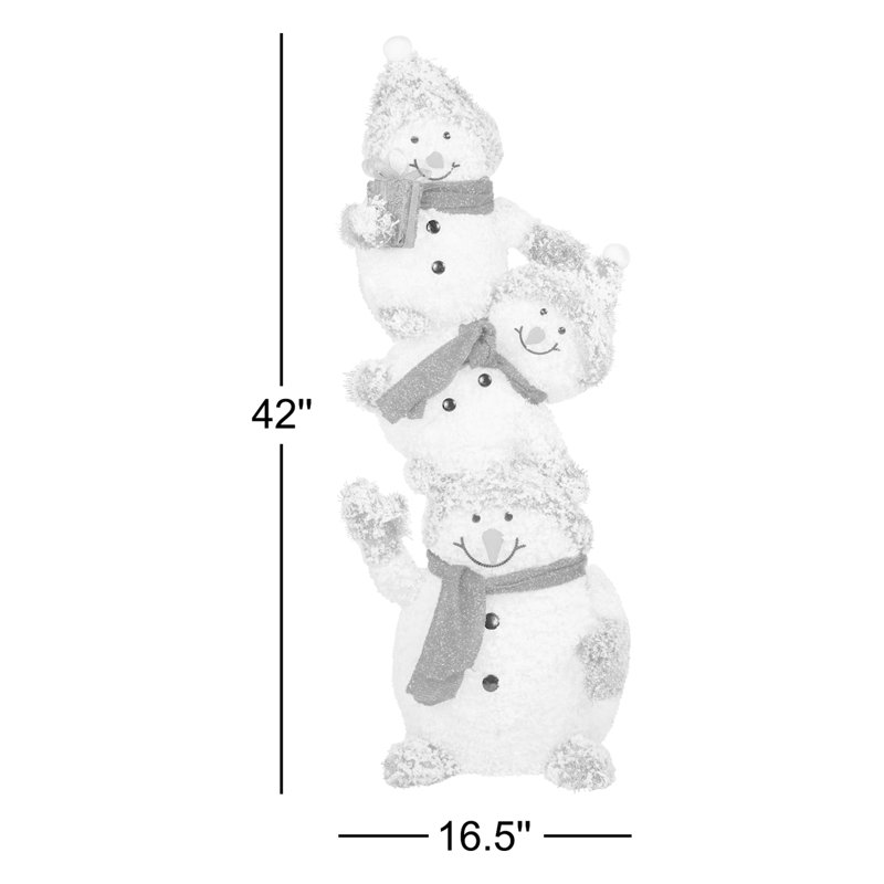 42" Lighted Stacked Snowman Family Outdoor Christmas Decoration