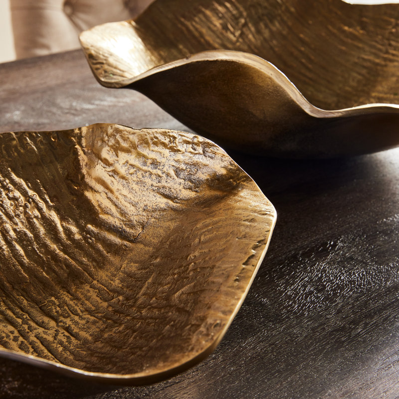 Aluminum Decorative Bowl Set, Gold