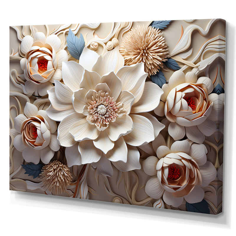 «Paper Mache Flower Blossums Radiance I», reproduction sur toile, Toile tendue, H 24 po x l 32 po x P 1 po