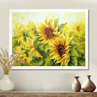 Bright Yellow Sunny Sunflowers - impression d'art graphique