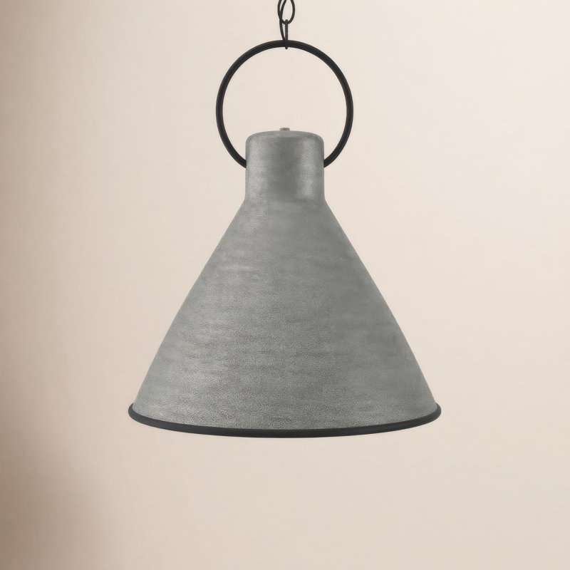 Amara 1 - Light Single Pendant, 21.5" H x 18" W x 18" D, Rustic Pewter