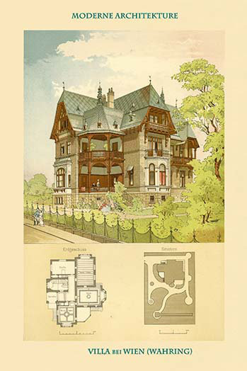 " Villa In Vienna ", 36" H x 24" W x 1.5" D