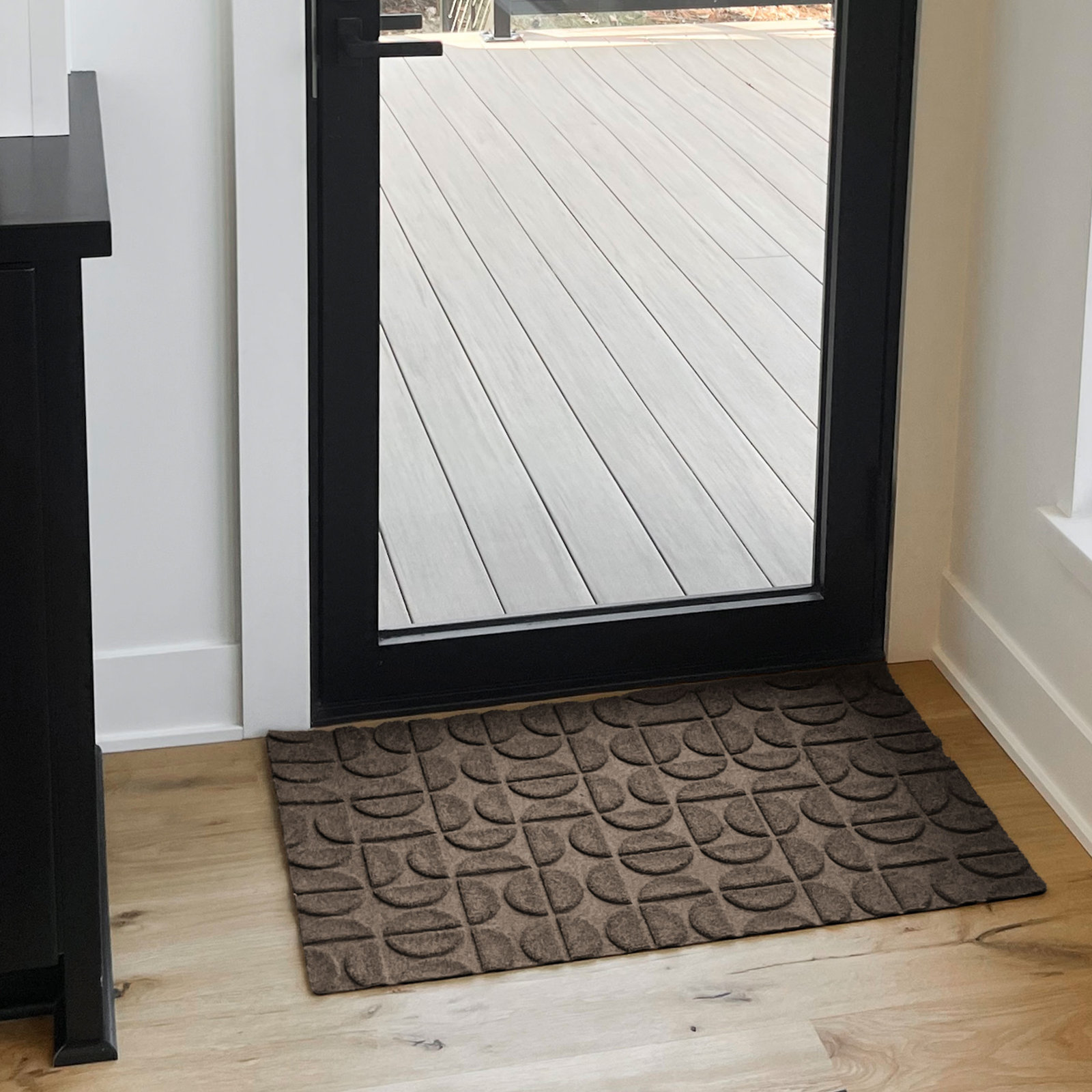 WaterHog Luxe Hourglass Non-Slip Doormat, Greige