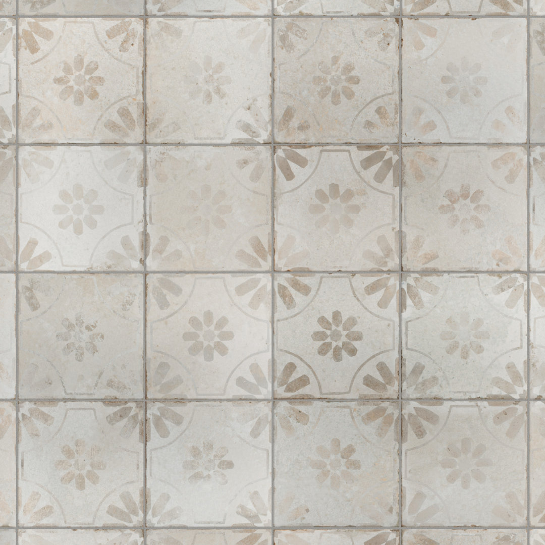 Kings 17.63" x 17.63" Ceramic Patterned Wall & Floor Tile Merola Tile 