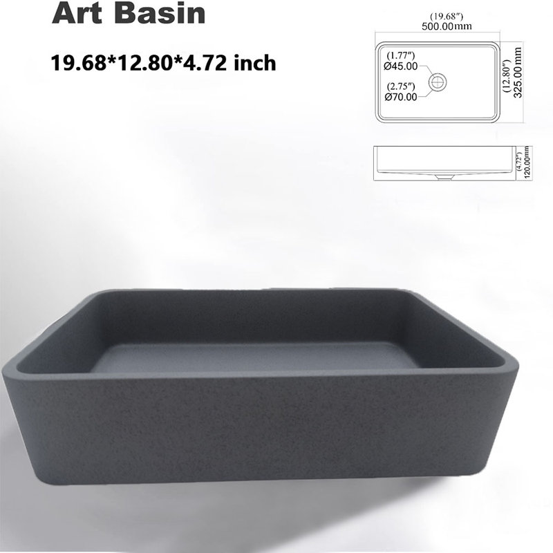 Schnappi 13 " Concrete Square Bathroom Sink