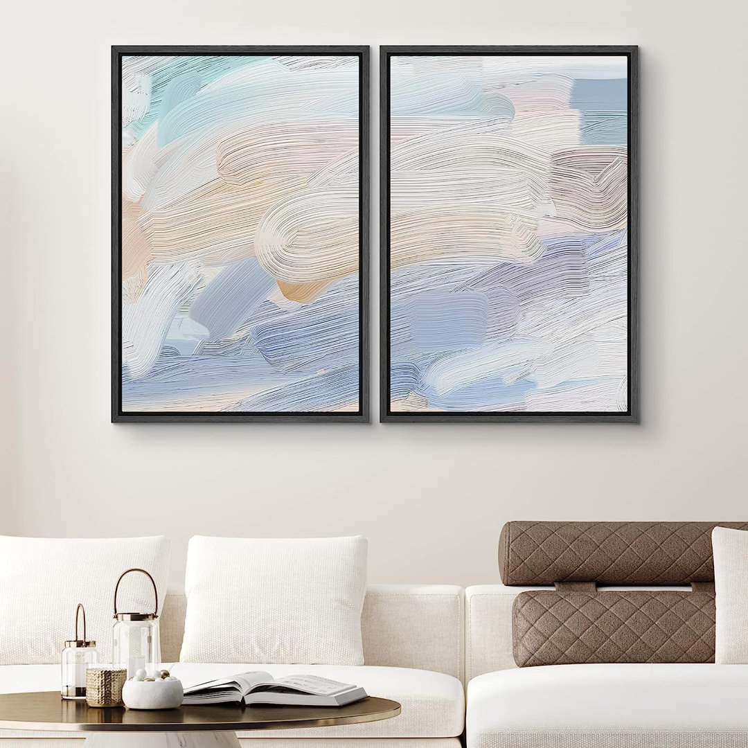 Colorful Brushstrokes " Pastel Paint Stroke Wave Collageism Colorful " 2 - Pieces SIGNLEADER 