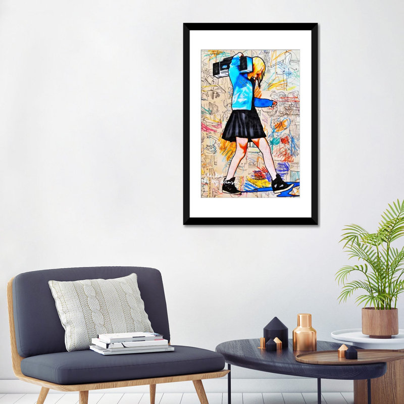 J’aurai l’enfant avec les grands plans, impression sur toile encadrée, H 32 po x l 24 po x P 1 po, Papier avec cadre noir