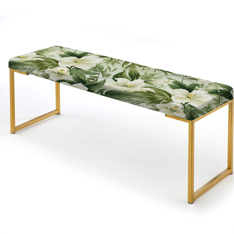 Minimaliste, motif tropical II - banc rembourré doré
