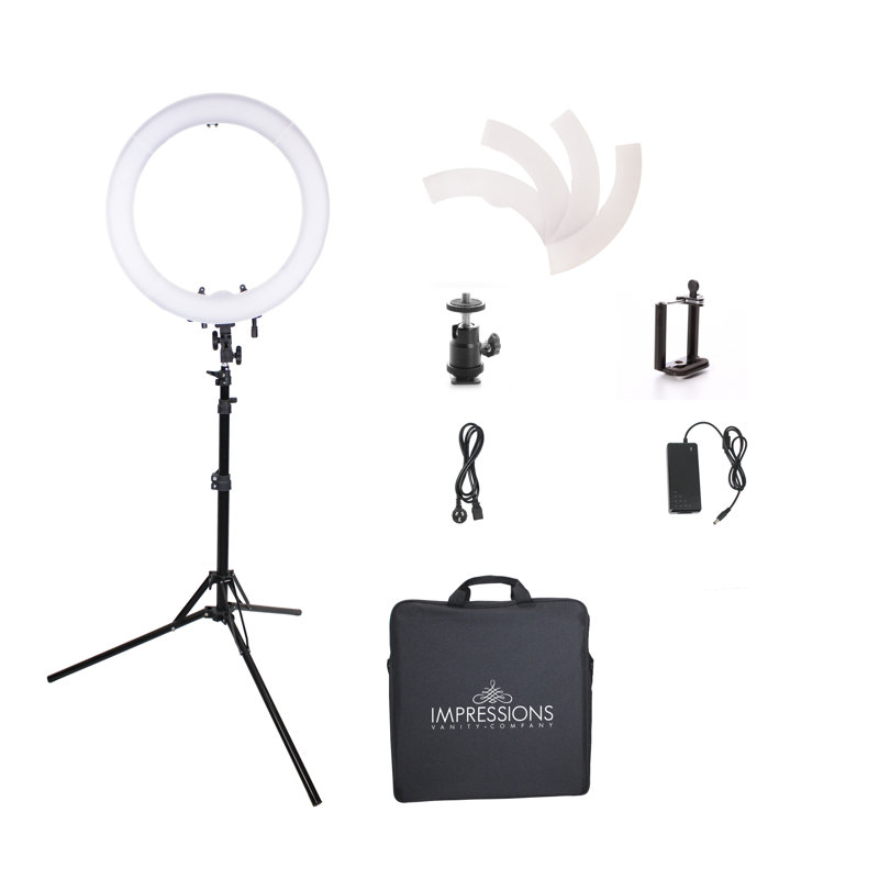 18 Inches Bi Colour LED Studio Ring Light with 10 Levels of brightness and 360 Degree Swivel