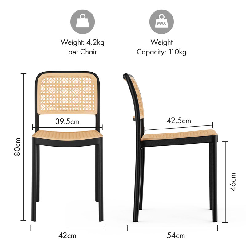 Brewer 46cm H Stacking Side Chair in Black