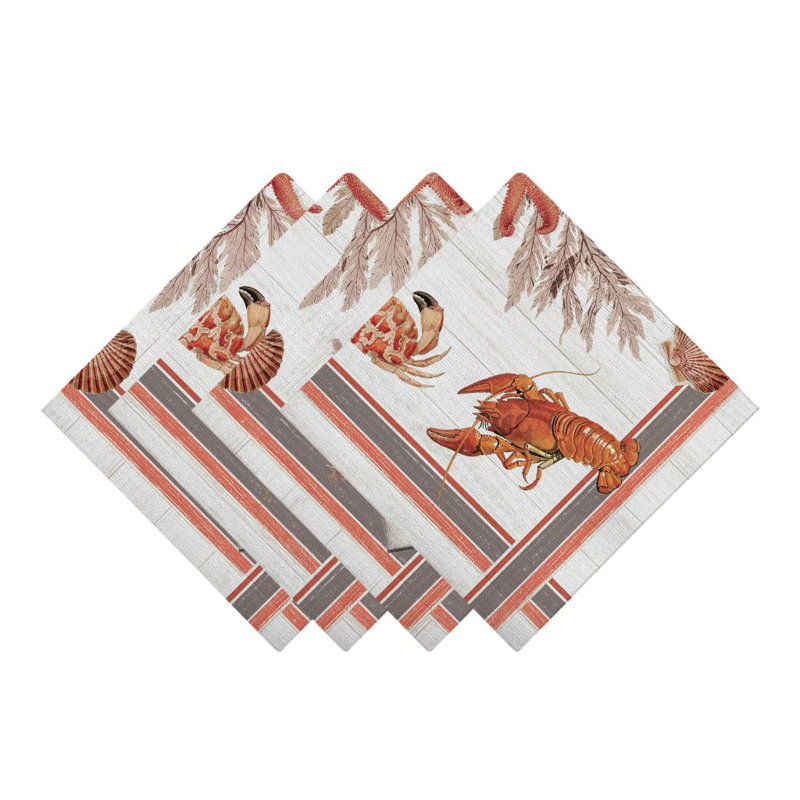  Laural Home Seafood Shack 20" x 20" Napkin Set
