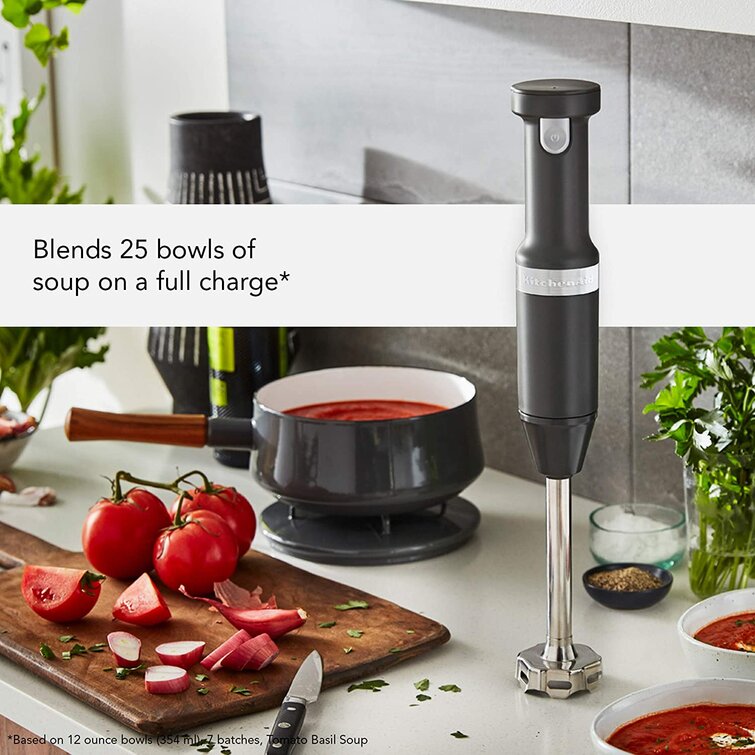 Cordless Variable Speed Hand Blender with Chopper and Whisk