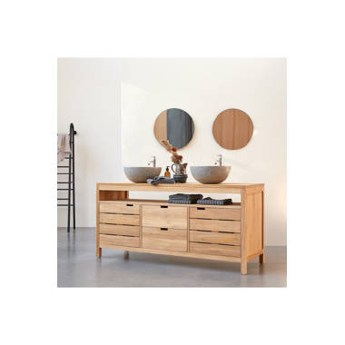 Oak vanity unit 85 cm - Bathroom units - Tikamoon