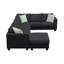 Ensemble de salon modulaire de 112 po x 87 po avec canapé-lit modulaire 7 places avec repose-pieds, ensemble de canapé d'angle en tissu en L avec 3 coussins