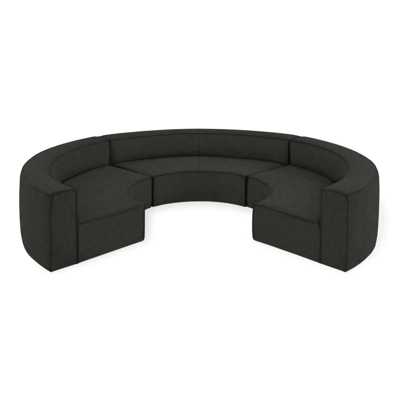 Mix Modular Modular Sectional, Vegan AppleSkin Leather Licorice