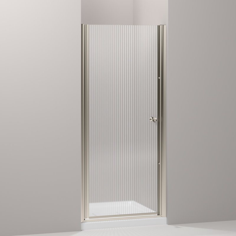 Fluence 31.5" x 65.5" Pivot Shower Door with CleanCoat® Technology, Anodized Brushed Bronze