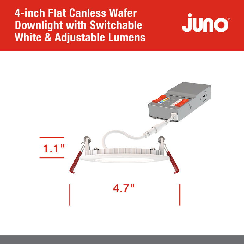 Plafonnier encastré sans cadre Juno, style plat
