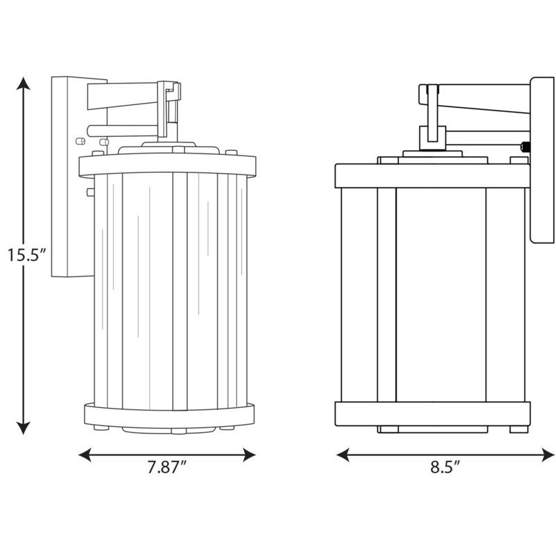 Lanterne murale d'extérieur Hawwa, H 15,5 po x l 7,87 po x P 8,5 po