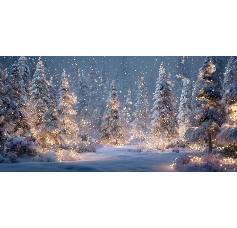 «Enchanted Winter Lights», art mural sur toile, H 24 po x l 48 po