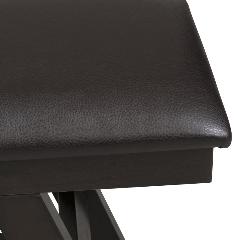 Aljona Eton Faux Leather Upholstered Dining Bench, Chocolate