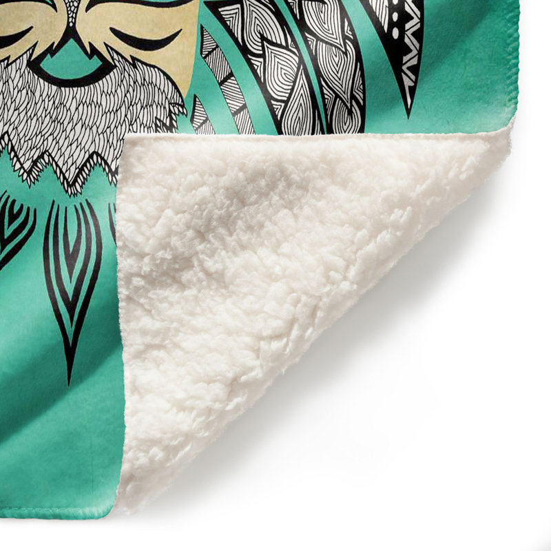 Jeté turquesa tribal lion empereur , l 51 po x L 60 po, Vert aqua