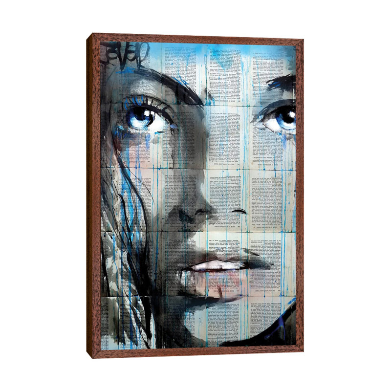 Blue Sway by Loui Jover - Painting on Canvas, Classic Brown Wood Floater Framed, 101.6cm H x 66.04cm W x 3.81cm D