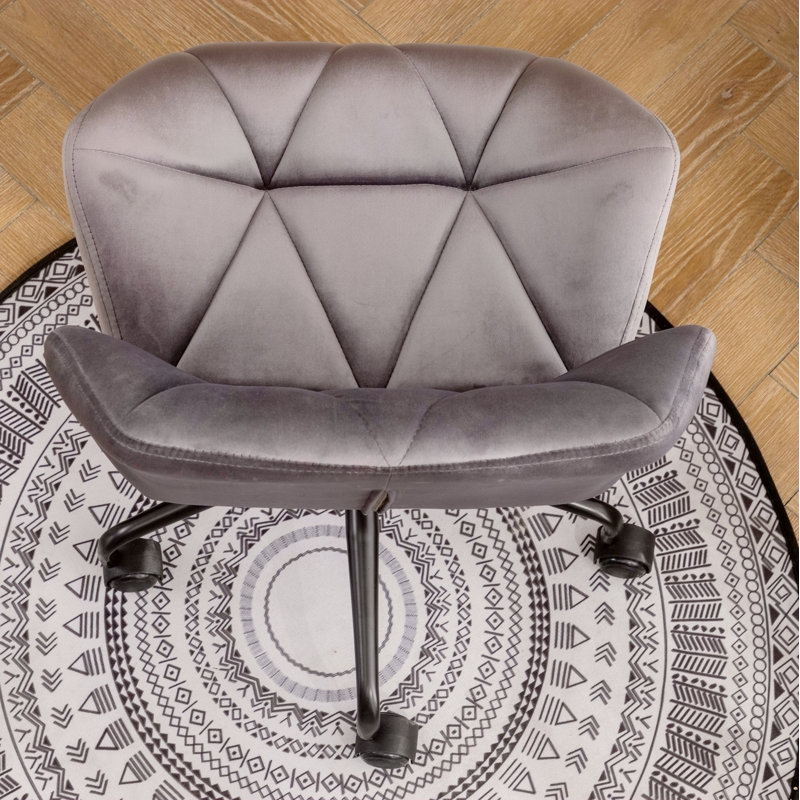 Chaise de bureau pivotante et capitonnée, Gris