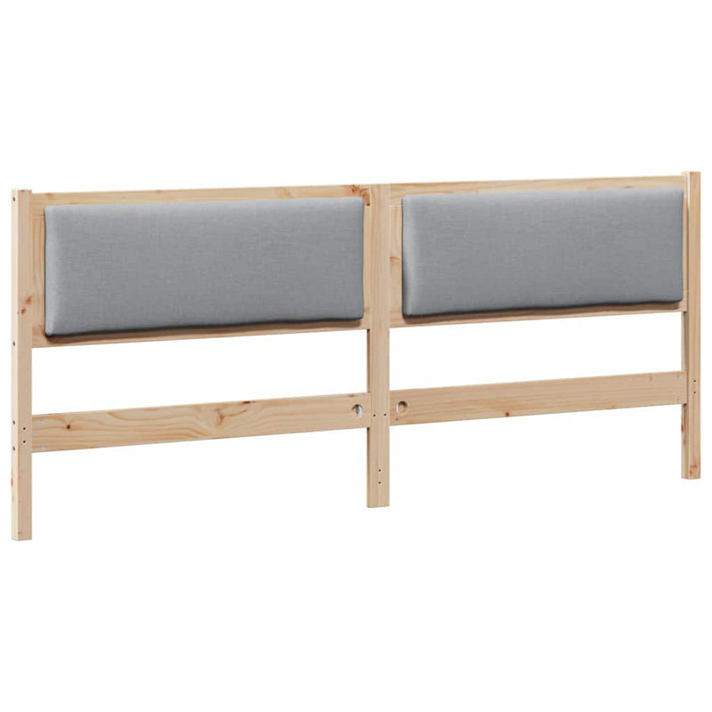 Solid Wood Headboard, Brown, Grey, King