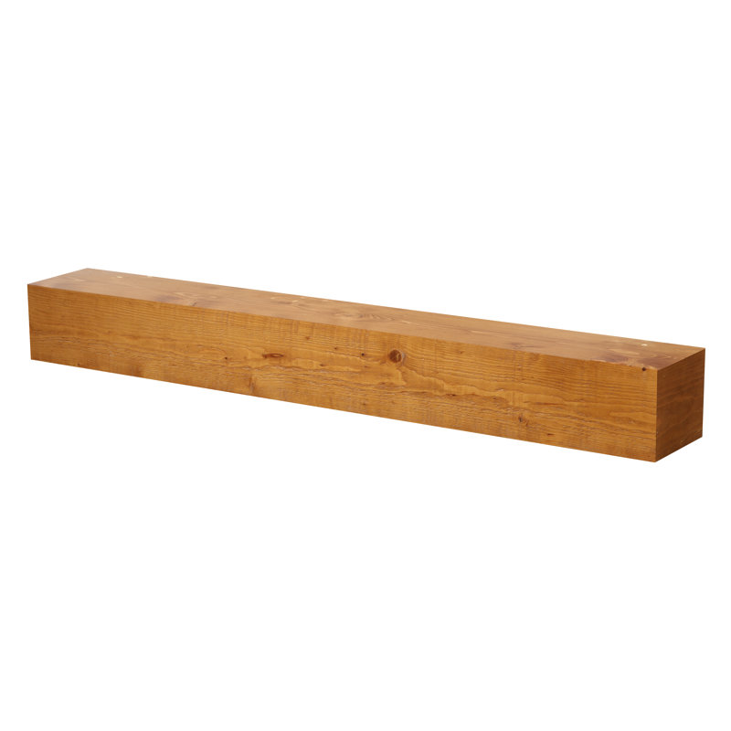 Dogberry Collections Solid Beam Fireplace Mantel Shelf, 60", Aged Oak