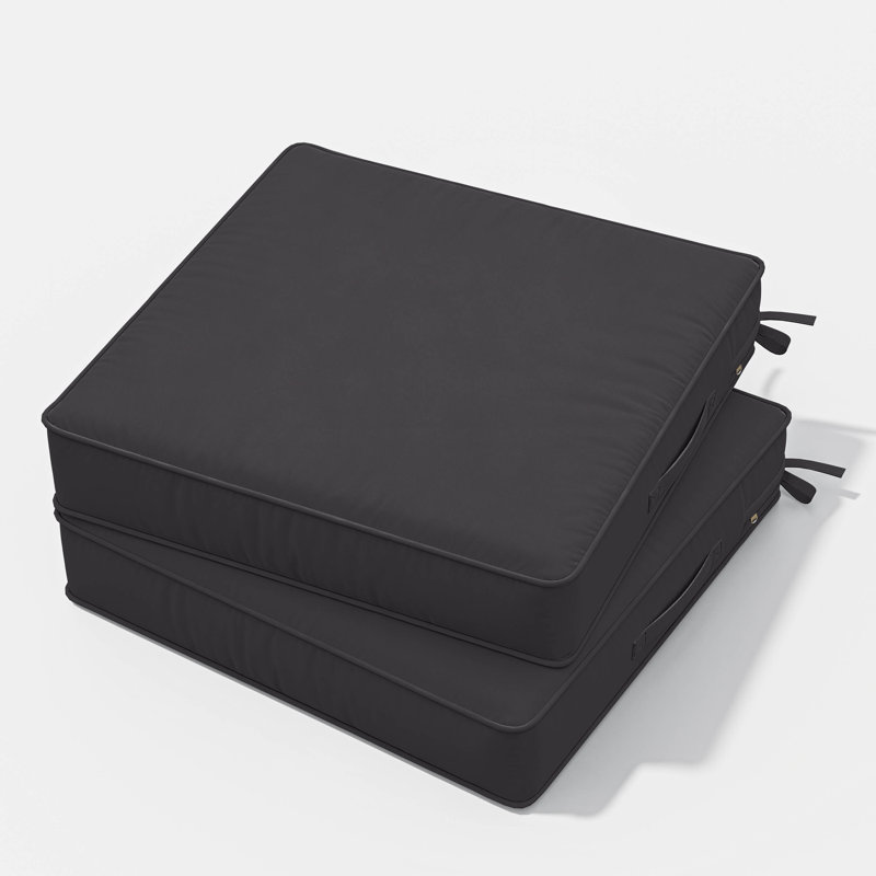 Outdoor Chair Seat Cushions，Water-Resistant Patio Chair Cushions With Handle And Non-Slip Bottom, 19" W x 19" D, Gray