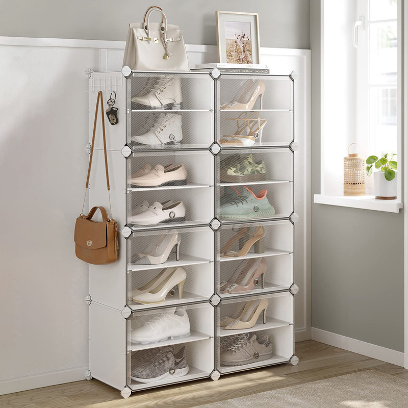 Shoe Storage, 94cm H x 124cm W x 32cm D, White