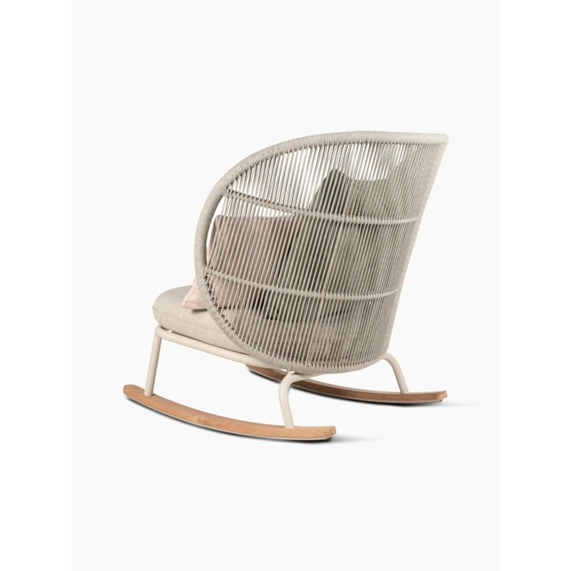 Kodo Outdoor Rocker Chair, Fig Green, Dune White