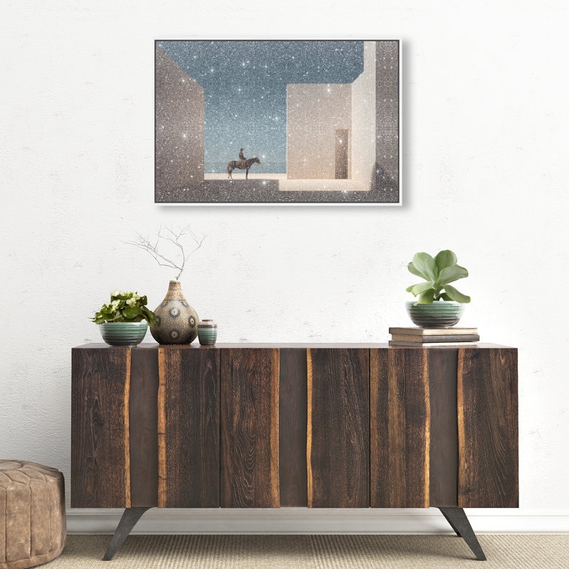 Lone Equestrian I Print by Oliver Gal, 21"H x 31"W, White Floater Frame