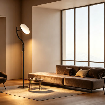Lampe sur pied 36W 3600LM avec télécommande, température de couleur et luminosité réglables, tête rotative à 350 ° pour le salon, la chambre à coucher et le bureau