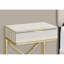 Table d'appoint moderne avec plateau beige et supports en métal doré, tiroir de rangement pour la décoration de chambre, base décorative effet marbre, polyvalente pour le salon